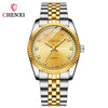 Couple's Business Style Quartz Watch With Rhinestones Alloy Case Stainless Steel Band And Round Dial