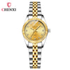 Couple's Business Style Quartz Watch With Rhinestones Alloy Case Stainless Steel Band And Round Dial