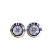 Couple's Copper Electroplated Geometric Pattern Inlaid Zircon Earrings