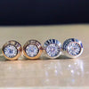 Couple's Copper Electroplated Geometric Pattern Inlaid Zircon Earrings