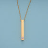 Couples Cuboid Stainless Steel Necklace With Geometric Pattern And Electroplating Treatment
