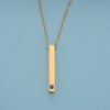 Couples Cuboid Stainless Steel Necklace With Geometric Pattern And Electroplating Treatment