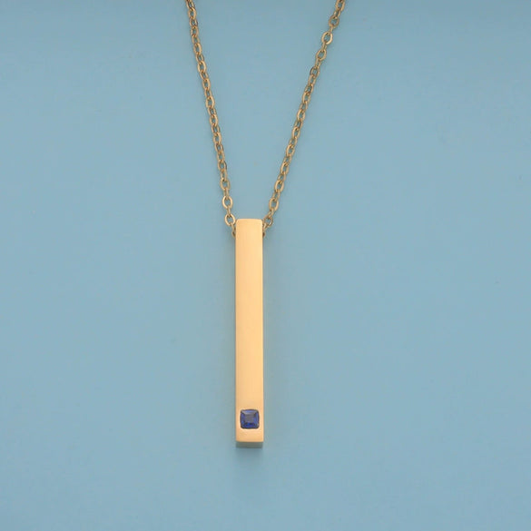 Couples Cuboid Stainless Steel Necklace With Geometric Pattern And Electroplating Treatment