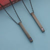 Couples Cuboid Stainless Steel Necklace With Geometric Pattern And Electroplating Treatment