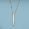 Couples Cuboid Stainless Steel Necklace With Geometric Pattern And Electroplating Treatment