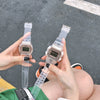 Couple's Electronic Watch Plastic Case Silicone Strap Square Dial Simple Fashionable