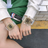Couple's Electronic Watch Plastic Case Silicone Strap Square Dial Simple Fashionable