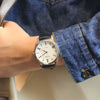 Couple's Genuine Leather And Alloy Watch Round Dial Pin Buckle Style
