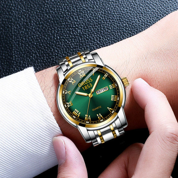 Couple's Leisure Quartz Watch With Alloy Case And Stainless Steel Strap