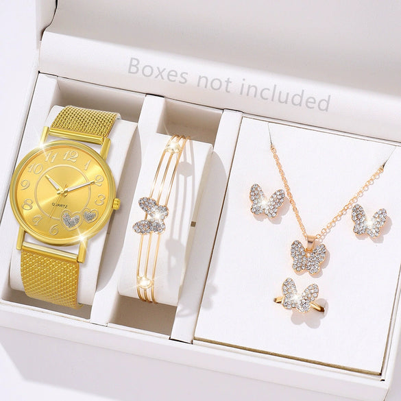 Couple's Leisure Style Alloy Watch With Round Dial