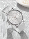 Couple's Leisure Style Alloy Watch With Round Dial