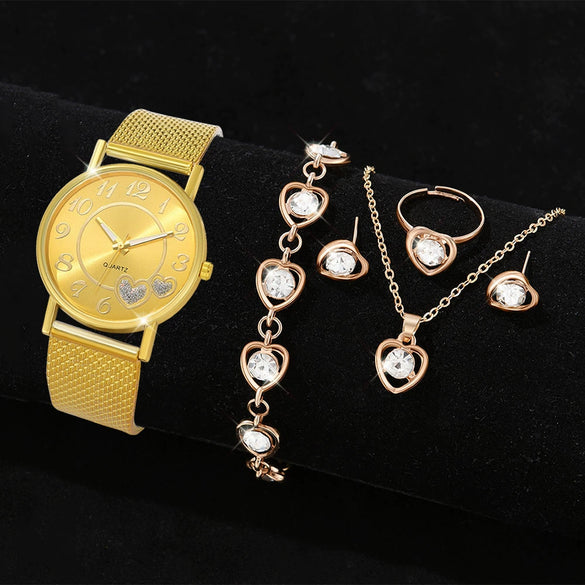 Couple's Leisure Style Alloy Watch With Round Dial