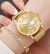 Couple's Leisure Style Alloy Watch With Round Dial