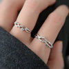 Couple's Niche Fashion Simple Opening Ring 225 Silver With Tree Vine And Flower Pattern Electroplated