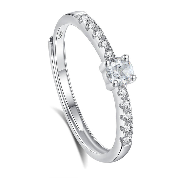 Couples Pair Ring S925 Silver Diamond Geometric Style