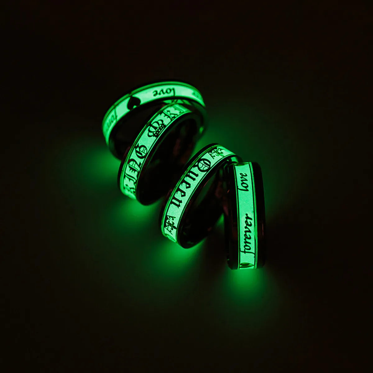 Couples Ring King And Queen Ring Stainless Steel Ring Luminous Jewelry Wholesale