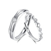 Couple's Ring S925 Silver Niche Light Luxury Fashion Zircon Diamond Geometric Electroplated