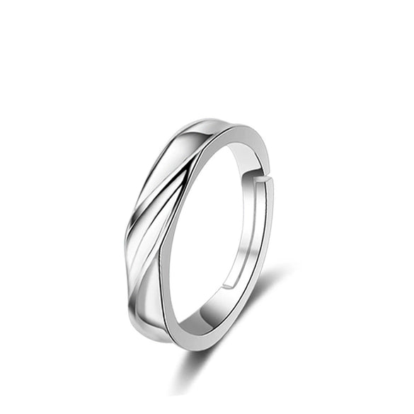 Couple's Ring S925 Sterling Silver Geometric Style Electroplated Jewelry