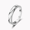 Couple's Ring S925 Sterling Silver Geometric Style Electroplated Jewelry