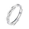 Couple's Ring 925 Silver Twin Knot Geometric Style Diamond Design