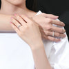 Couple's Ring 925 Sterling Silver Geometric Diamond Style