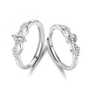 Couple's Ring 925 Sterling Silver Geometric Diamond Style