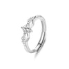 Couple's Ring 925 Sterling Silver Geometric Diamond Style