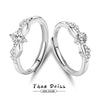 Couple's Ring 925 Sterling Silver Geometric Diamond Style