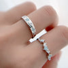 Couple's Ring 925 Sterling Silver Star Pattern Electroplated Jewelry