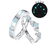 Couple's Ring 925 Sterling Silver Star Pattern Electroplated Jewelry