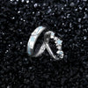 Couple's Ring 925 Sterling Silver Star Pattern Electroplated Jewelry