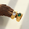 Couple's Ring 316L Stainless Steel Gold Plated Geometric Style For Women