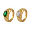 Couple's Ring 316L Stainless Steel Gold Plated Geometric Style For Women