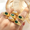 Couple's Ring 316L Stainless Steel Gold Plated Geometric Style For Women