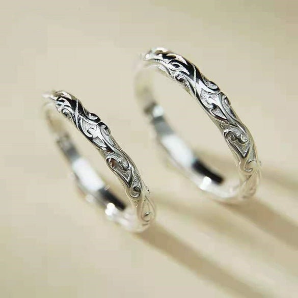 Couple's Ring Zinc Alloy Constellation Pattern Retro Fashion Electroplating