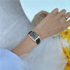 Couple's Square Alloy Case Ordinary Glass Mirror Casual Quartz Belt Pointer Watch
