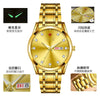 Couple's Stainless Steel And Alloy Watch Automatic Movement Luminous Waterproof Calendar Mechanical Rectangle Business Style