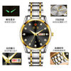 Couple's Stainless Steel And Alloy Watch Automatic Movement Luminous Waterproof Calendar Mechanical Rectangle Business Style