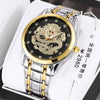 Couple's Stainless Steel And Alloy Watch Automatic Movement Luminous Waterproof Calendar Mechanical Rectangle Business Style