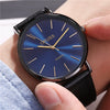Couple's Stainless Steel And Pu Casual Waterproof Quartz Watch With Round Dial