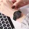 Couple's Stainless Steel And Pu Casual Waterproof Quartz Watch With Round Dial