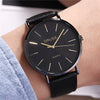 Couple's Stainless Steel And Pu Casual Waterproof Quartz Watch With Round Dial