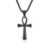 Couple's Titanium Steel Cross Necklace With Alloy Pendant Baking Paint Design Woolen Chain Hiphop Trendy Styling With Animals And Zodiac Pattern