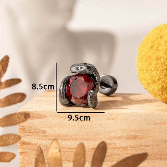 Couple's Titanium Steel Inlaid Zircon Animals Zodiac Ear Nails