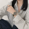 Couple's Watch Alloy Case Imitation Leather Strap Stainless Steel Clasp Round Dial Leisure Style
