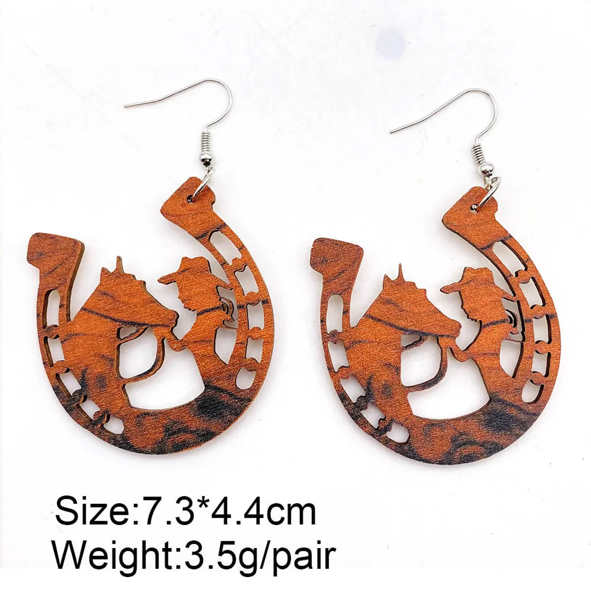 Cowboy Style U Shape Cartoon Character Wood Women's Ear Hook