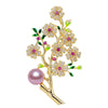 Craft Natural Freshwater Pearl Plum Blossom Corsage Pin Copper Brooch For Women Fashion