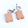 Cream Sandwich Biscuits Creative Bear Gingerbread Man Earrings