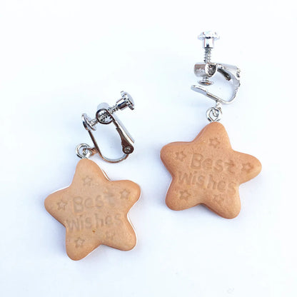 Cream Sandwich Biscuits Creative Bear Gingerbread Man Earrings