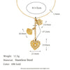 Creative All Match Personality Tassel Love Pendant Necklace For Women Stainless Steel And Titanium Steel Geometric And Heart Shaped 18K Gold Plated Electroplated